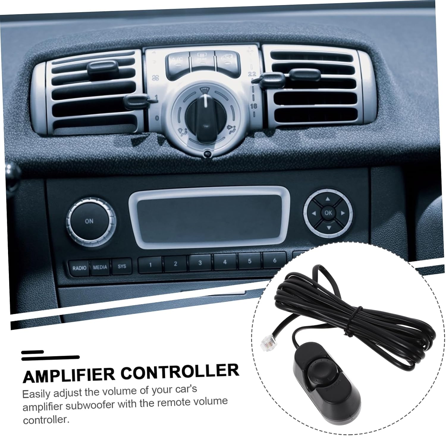 Subwoofer Inline Volume Control Amplifier Part Automotive Bass Controller Remote Adjuster Easy Installation Car Audio Volume Regulator Compatible with Car Sound Systems