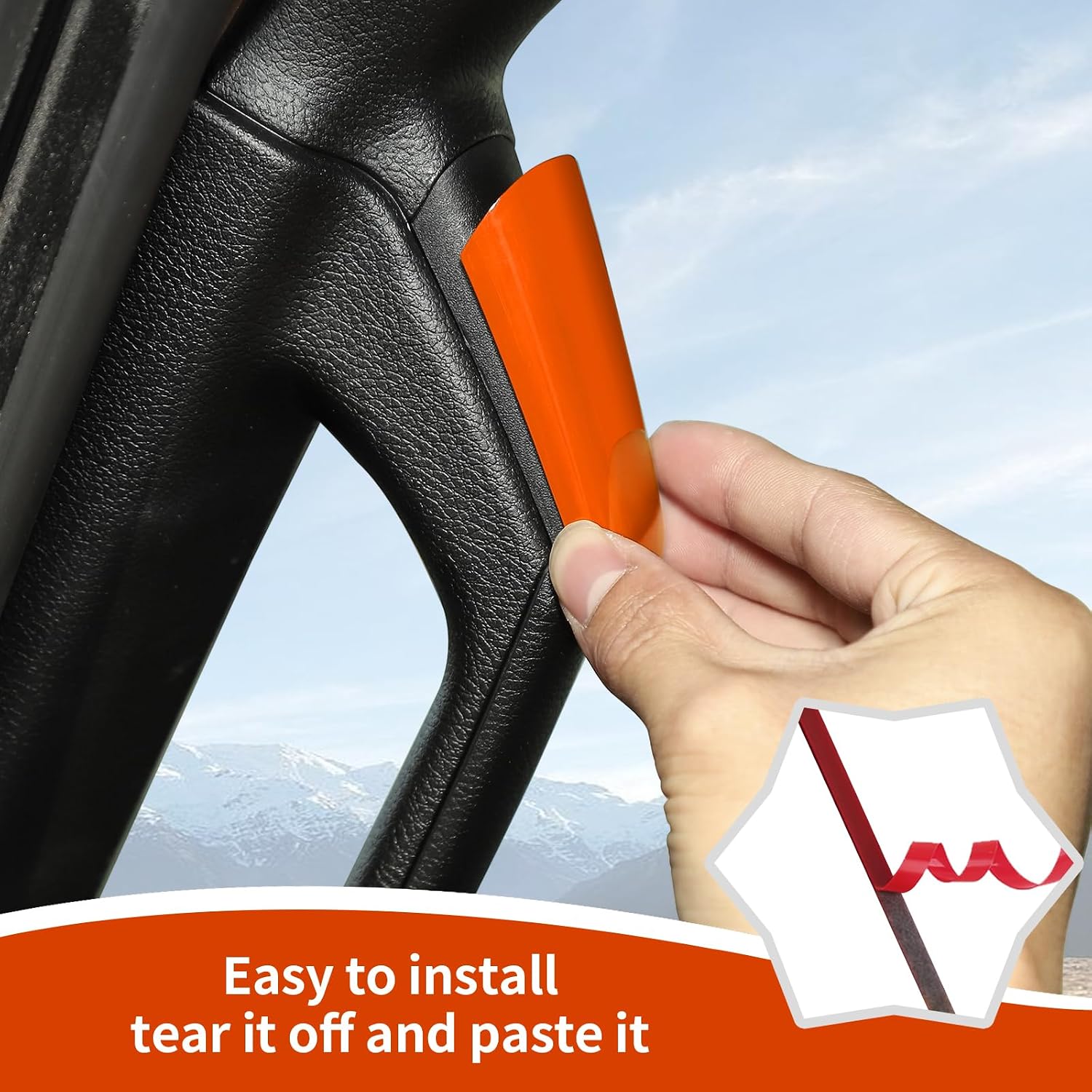 RAZPOY A/B Pillar Grab Handle Covers Trim Compatible with Jeep Wrangler JL JLU 2018-2023 4-Door, Orange