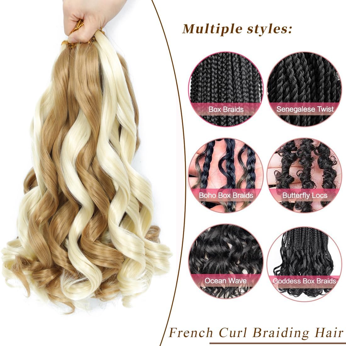 French Curly Braiding Hair 12 Inch 8 Packs - Image 2