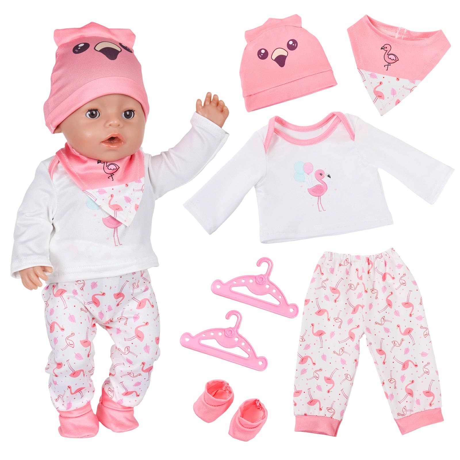5 Pcs Doll Clothes for 14–17 Inch Dolls, Cute Animal Print Doll Clothes