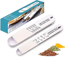 Aruiteng Measuring Spoons,Adjustable Measuring Spoon,Small Tablespoon with Metric and US Measurements,Teaspoon Tablespoon for Baking,Measuring Dry and Liquid Ingredients(2PCS)