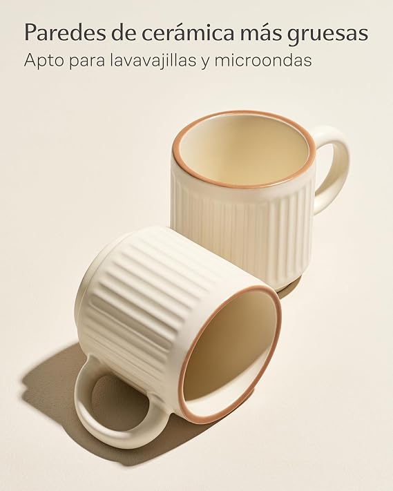 Cosumy Set of Coffee Cups with Milk Beige - 4x 200ml - Cappuccino Cup