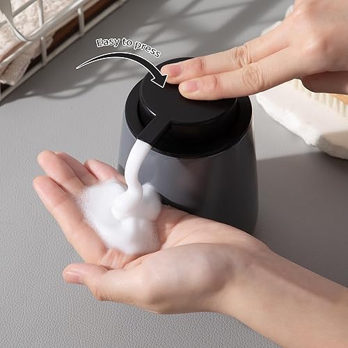 Miniatura 3 de Dispensador de Jabón Espumoso Enra, Dispensador de Jabón de Espuma Cerámico de 12 oz, para Baño, Cocina con Bomba Fácil de Presionar (Tipo Espuma