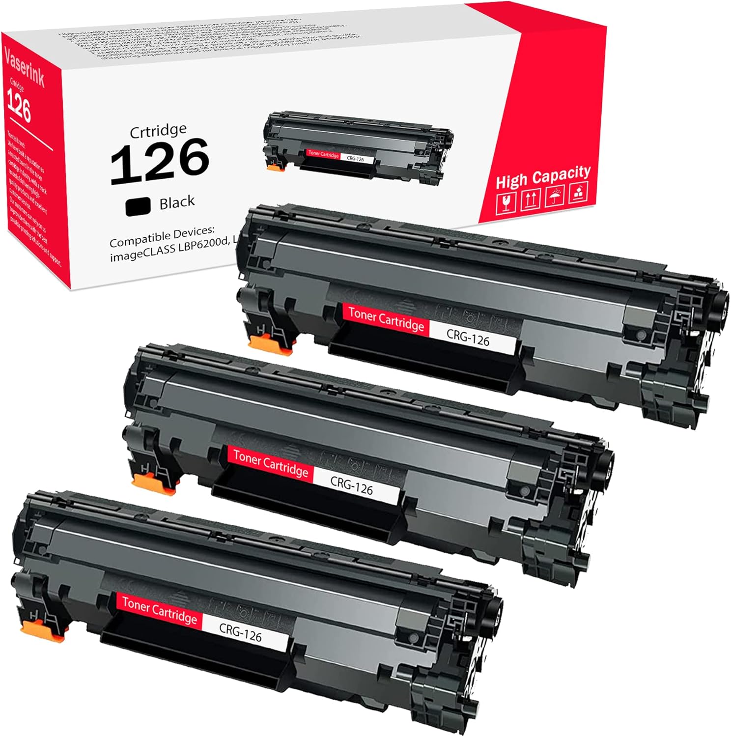 HighYield 126 Black Toner Cartridge (3Pack) Vsenk