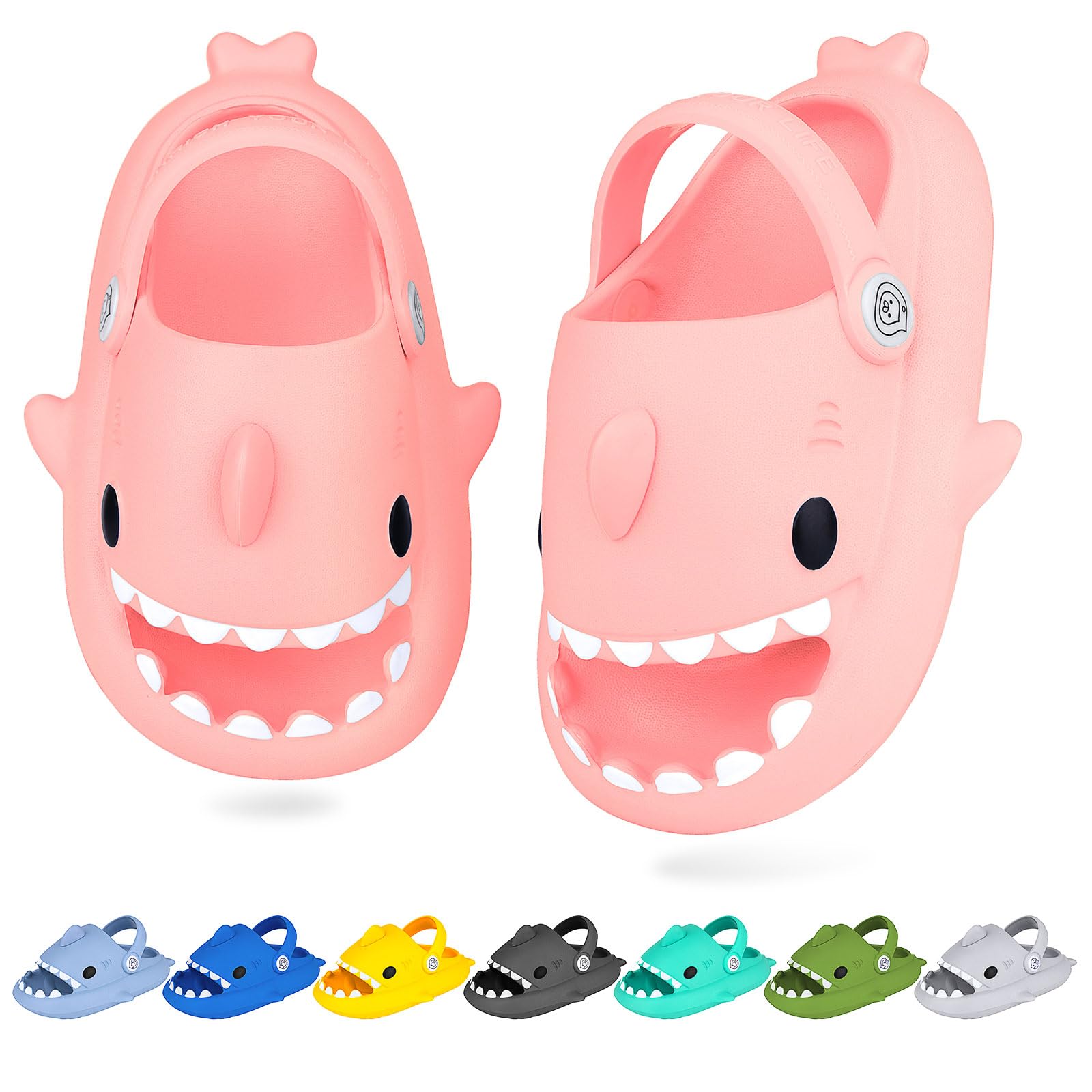 Chanclas Tiburón Niñas Chanclas de playa para niños Sandalias antideslizantes para piscina Chanclas de Verano Rosa Menta Verde Azul Gris Amarillo Verde Oscuro