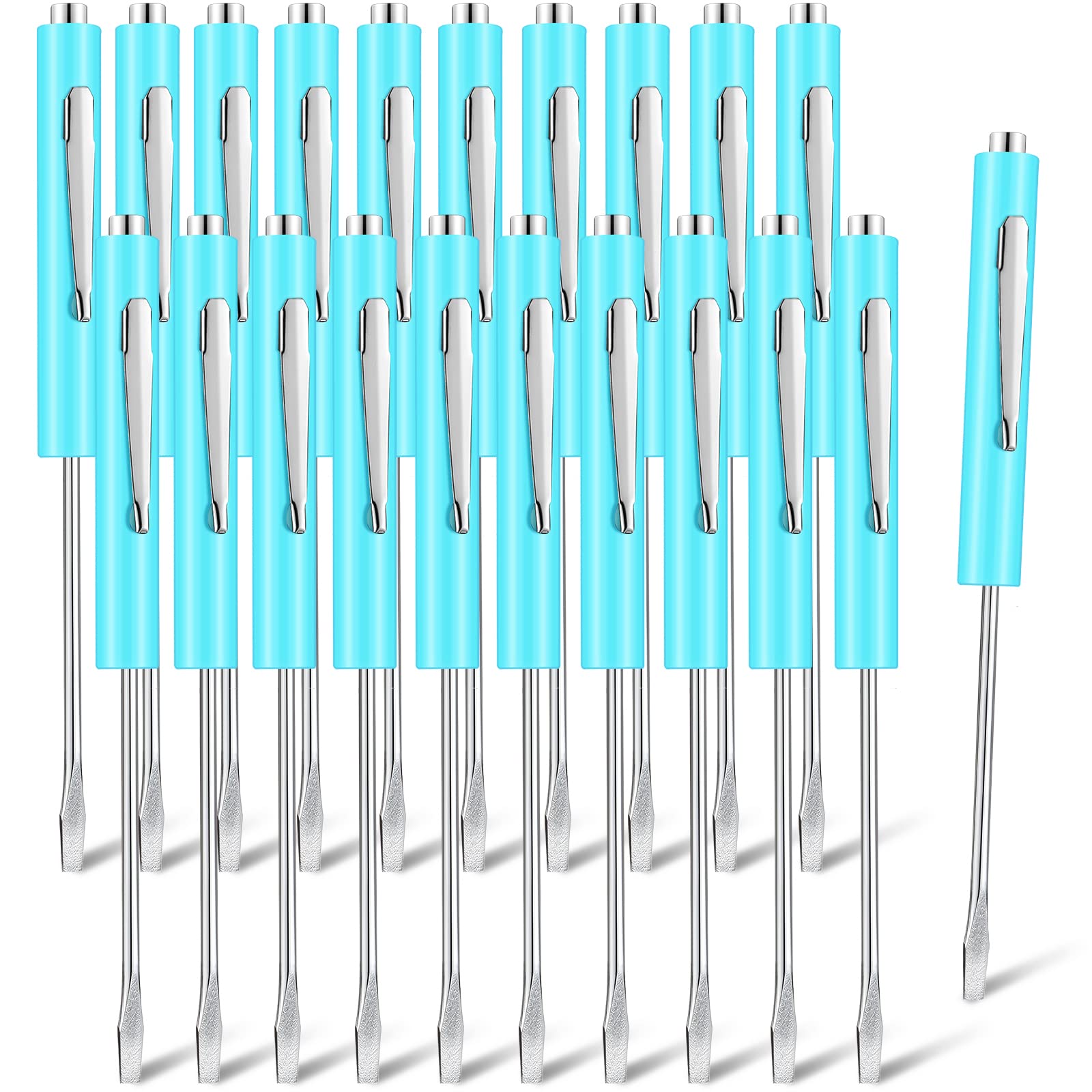 Shimeyao 20 Pcs Pocket Flat Head Screwdriver Set Small Magnetic Pocket Screwdriver Bulk Mini Clips Slotted Screw Driver with Magnet for Mechanical