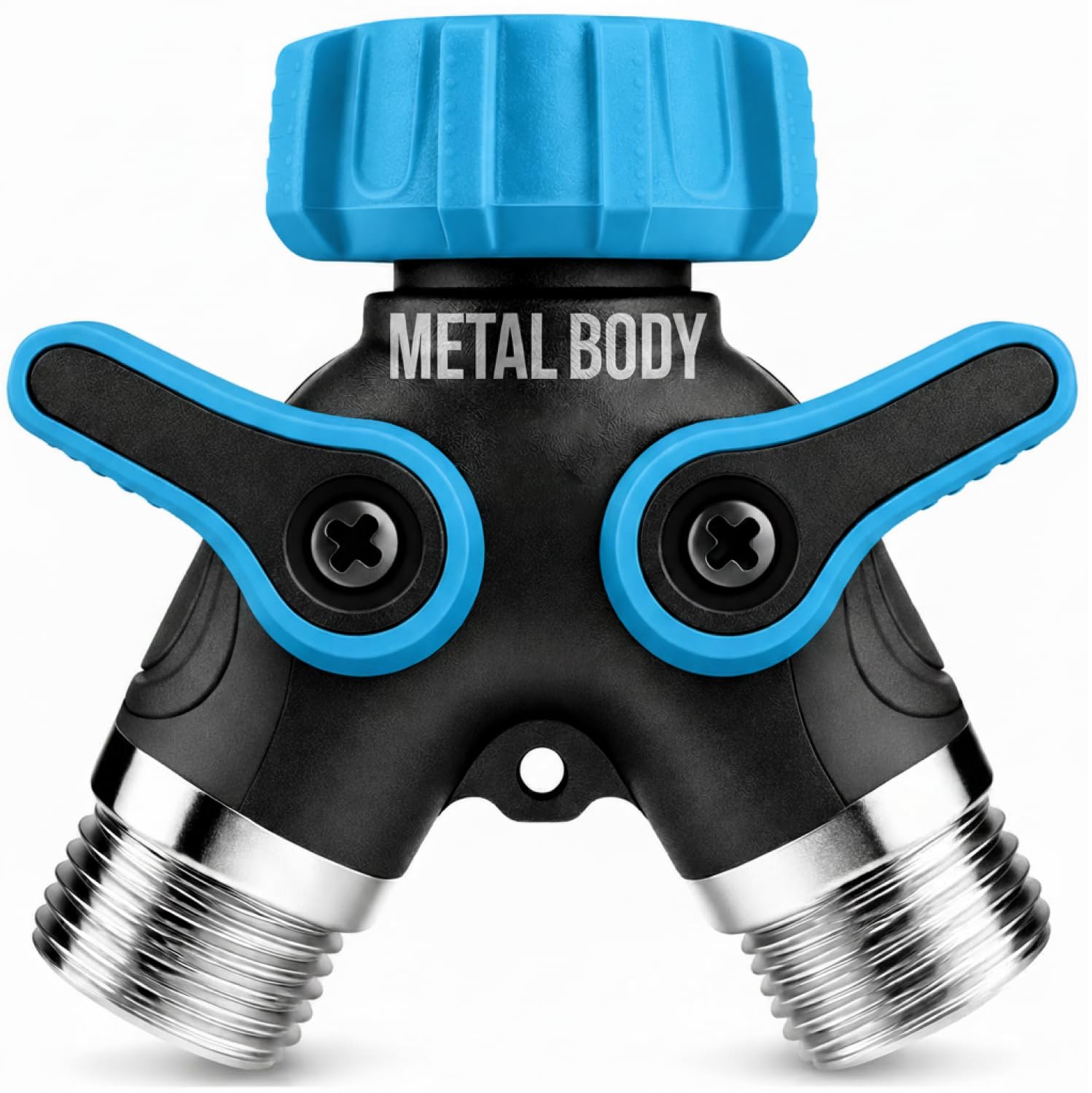 Metal Garden Hose Splitter - 2 Way No Leak -12