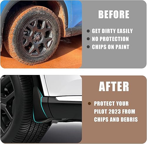 Miniatura 4 de Muslogy Guardabarros delantero y trasero para Pilot 2023 2024, accesorios de piloto compatibles con Honda Pilot 2024 2023 Sport EX-L TrailSport