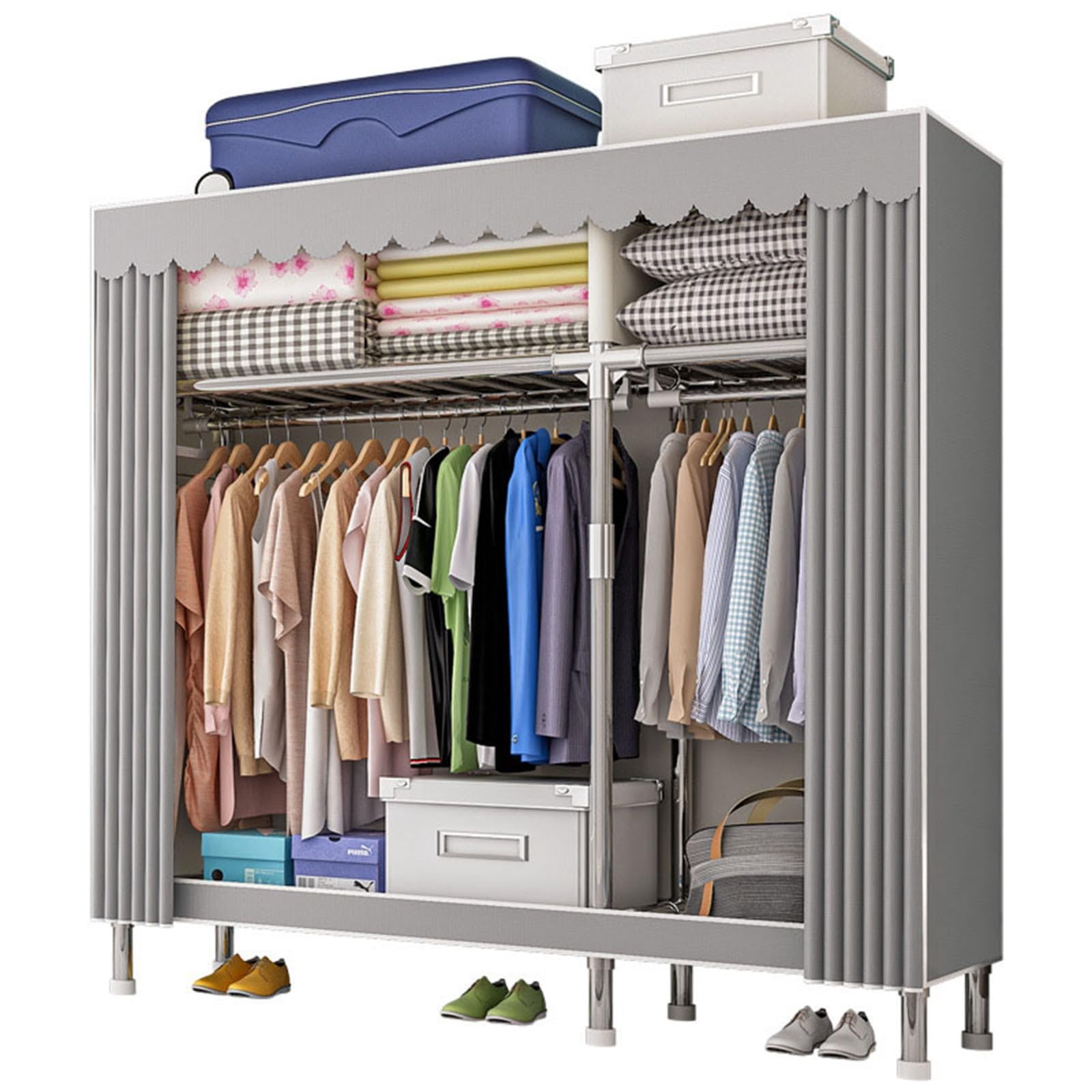 Placard pliable avec housse en tissu armoire en toile 173 x 46 de rangement