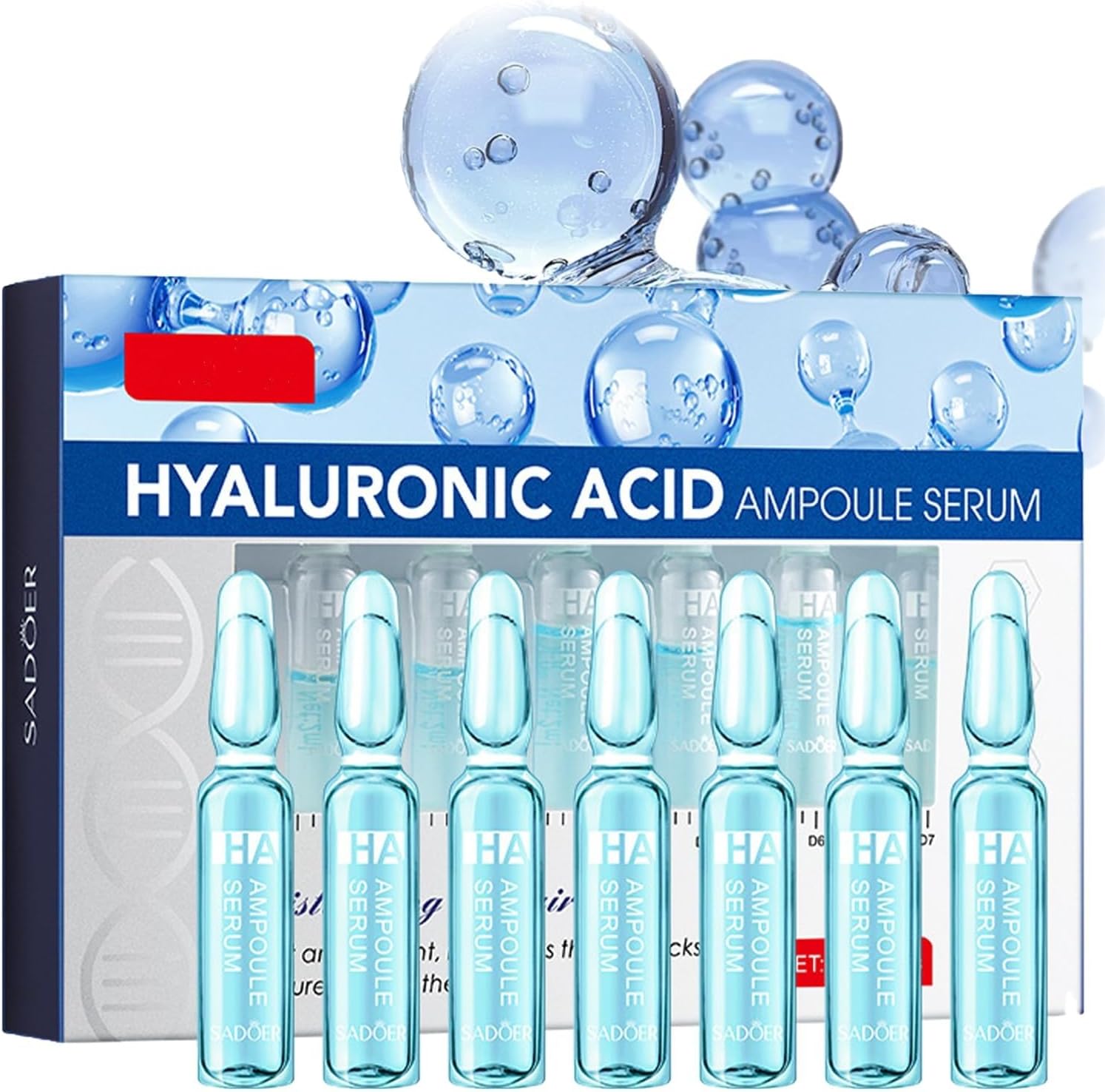 Hyaluronic Acid Microneedling Serum, Hyaluronic Acid Serum For Face, Hydrating Face Se-rum For Women & Men, Anti Aging & Smooth Wrinkle, Skincare For All Skin Type 7x2ml Ampoules