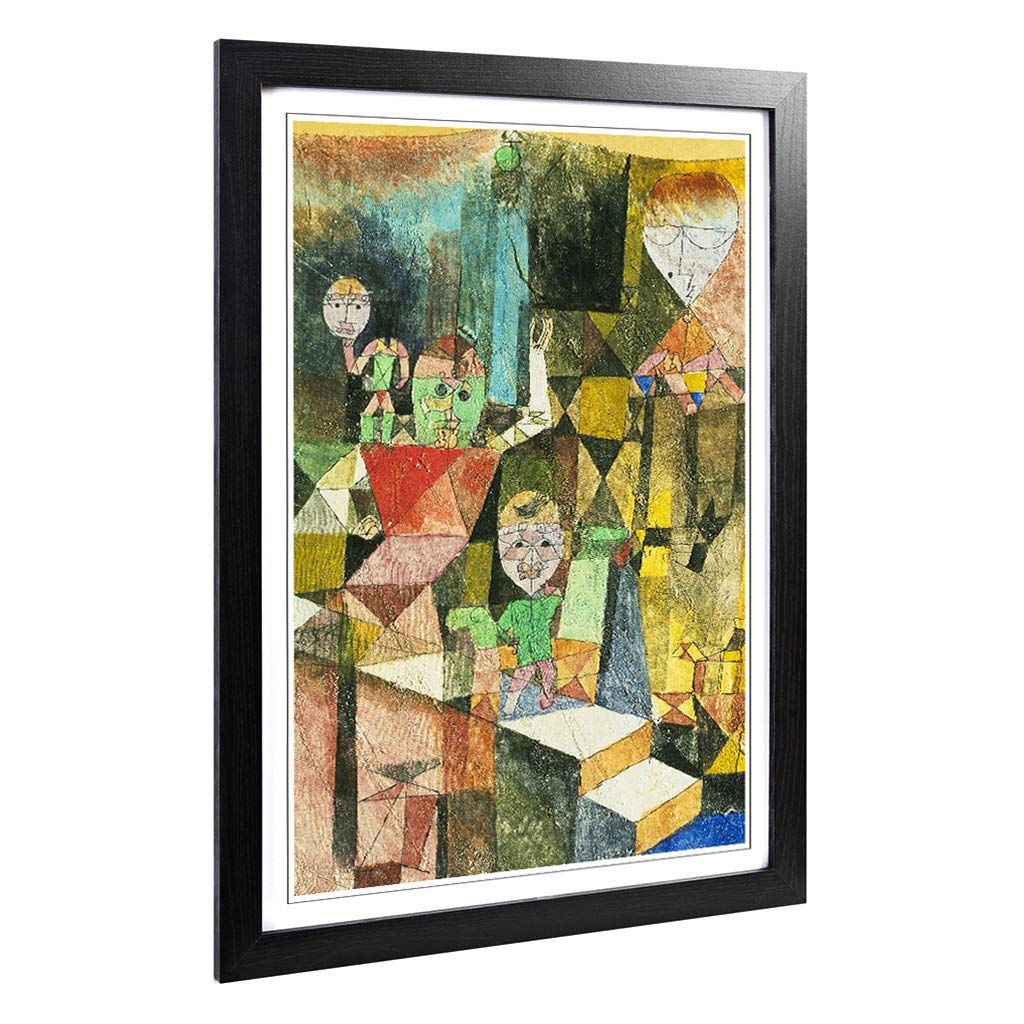 Big Box Art Framed Print of Paul Klee Introducing The Miracle Design | Wall Art Picture | Home Decor for Kitchen, Living Room, Bedroom, Hallway, Black, A2 / 24.5x18 Inch / 62x45cm