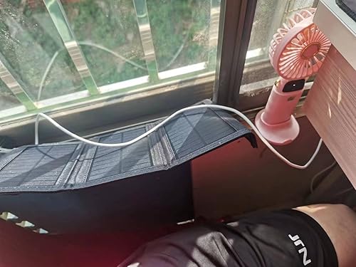 Miniatura 6 de Panel solar de carga de 10 W 6 V, bolsa plegable solar, panel de carga portátil al aire libre para teléfono móvil o mini ventilador, con un cable de