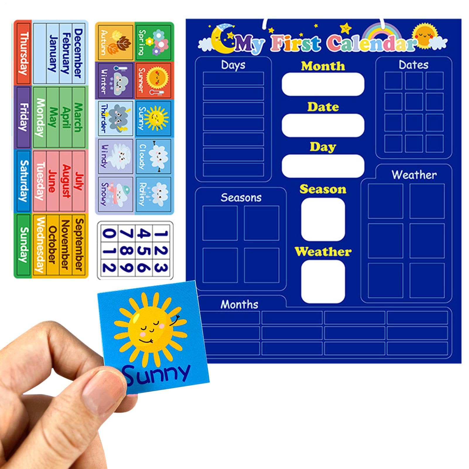 Calendario giornaliero magnetico Kids, primo calendario magnetico giornaliero, calendario per bambini per bambini Giorno del della settimana Bulletin Bulletin Time Bulletin Board