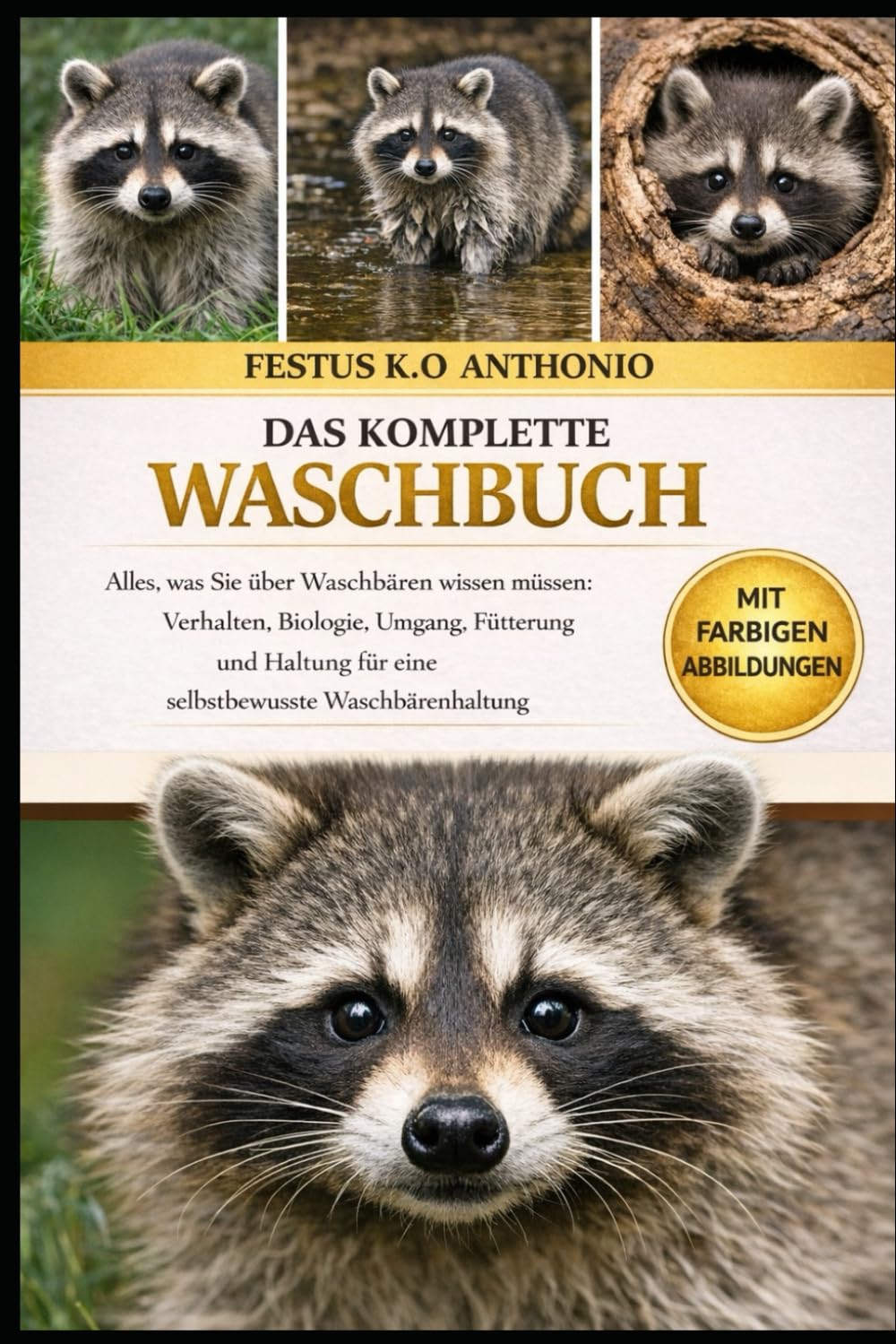 DAS KOMPLETTE WASCHBUCH: Alles, was Sie über Waschbären wissen müssen: Verhalten, Biologie, Umgang, Fütterung und Haltung für eine selbstbewusste Waschbärenhaltung