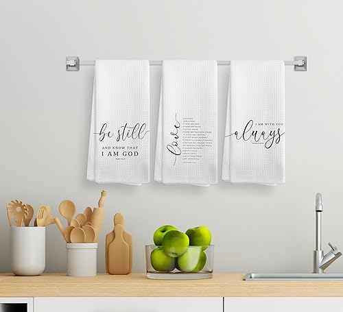Miniatura 3 de Christian Bible Scripture Efesios 28-9 for It is by Grace - Juego de 3 paños de cocina y paños de cocina, paños de secado absorbentes religiosos,