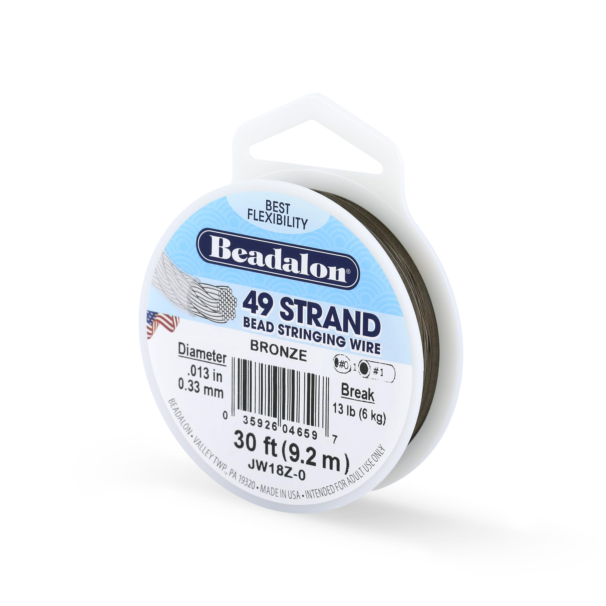 Beadalon 9.2 m Reel 0.33 mm Diameter 49 Strand Wire, Bronze — image 1