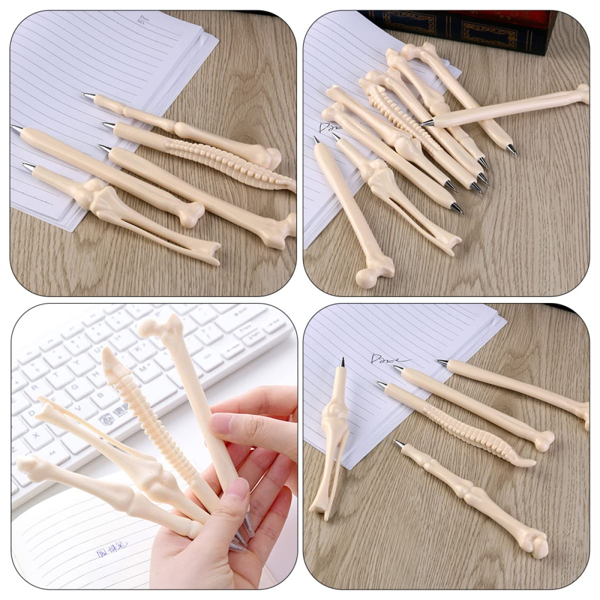 NUOBESTY 4 Sätze Knochen Kugelschreiber Bleistifte Halloween-knochenstifte Pastellstifte Schulstifte Stifte Für Die Schule Coole Stifte Für Lustiger Stift Abs Weiß 20 Stück * 4