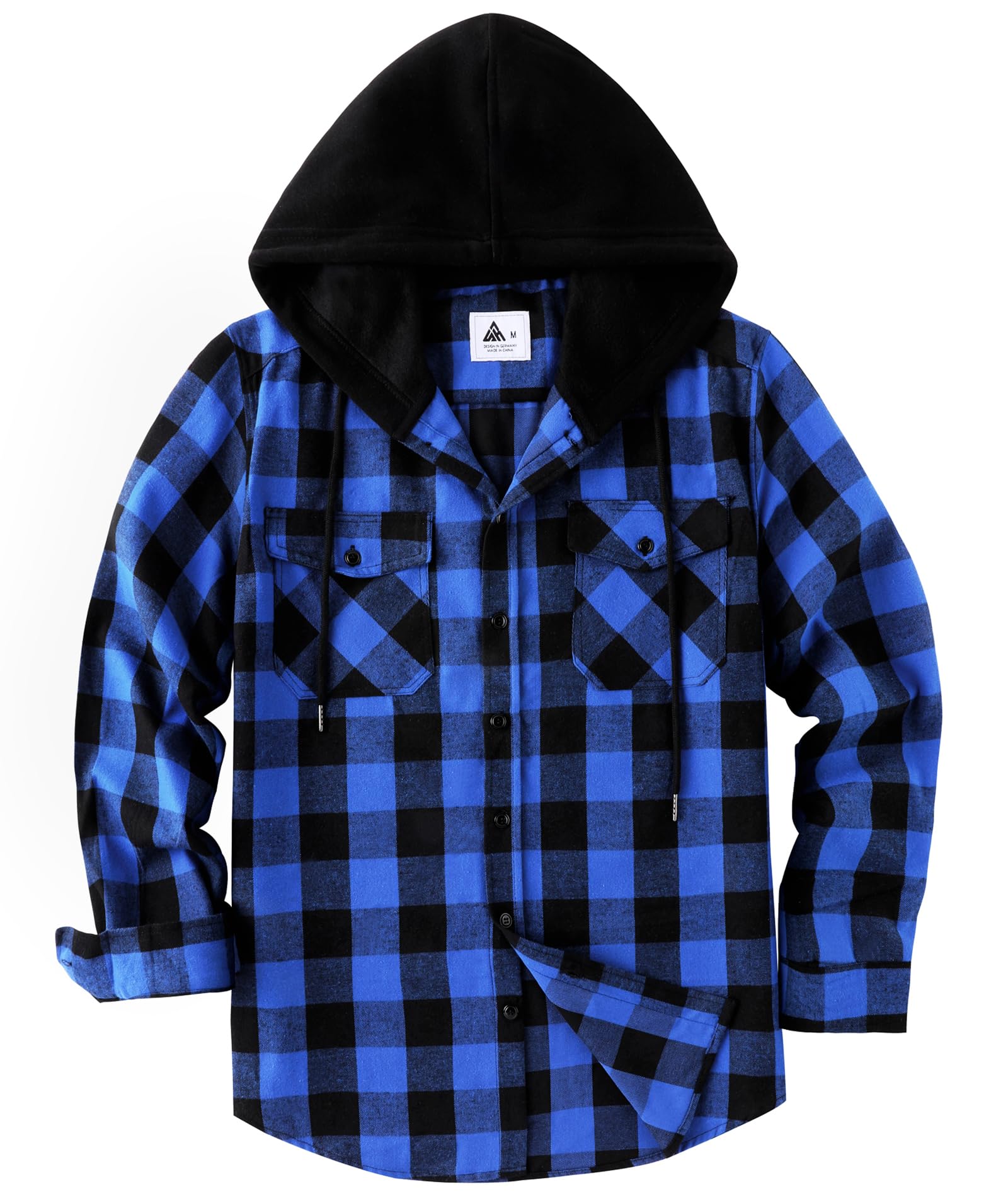 SwissWell Camicia Uomo Flanella Felpe Uomo Camicia a Quadri Manica Lunga Casual Camicia con Cappuccio M-3XL