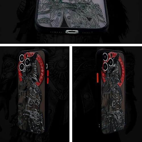 Vista 4 de Cool Gladiator - Funda para teléfono con relieve 3D, compatible con iPhone 13 Pro, funda transparente esmerilada a la moda