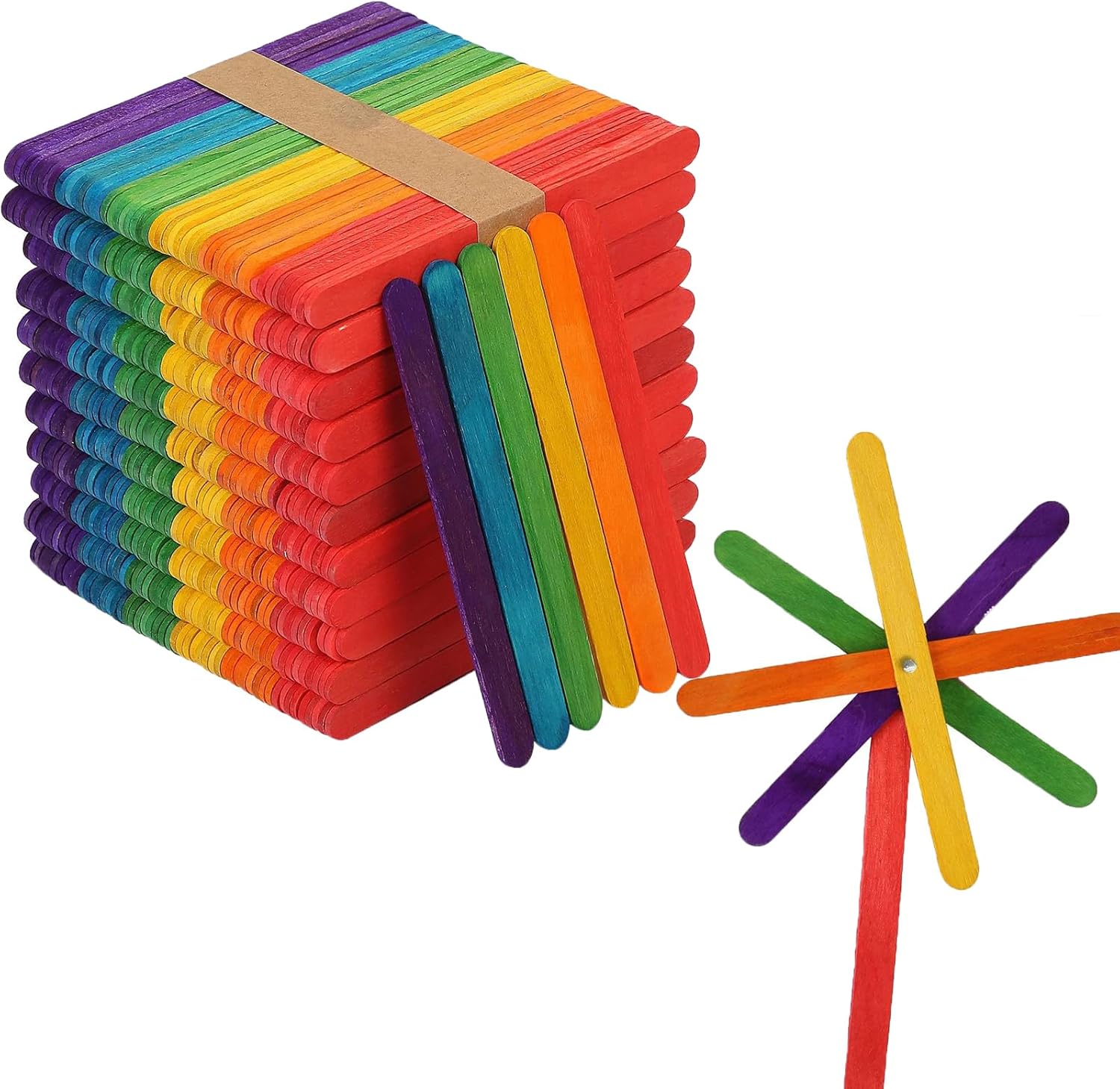 Amazon.com: KEILEOHO 3000 PCS 4.5 Inch Colored Popsicle Sticks, Colored ...