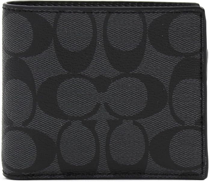 Amazon コーチ Coach コーチアウトレット二つ折り財布 メンズ 小銭入れなし パスケース付き Compact Id Signature Pvc F Cq Bk F Cqbk 並行輸入品 財布