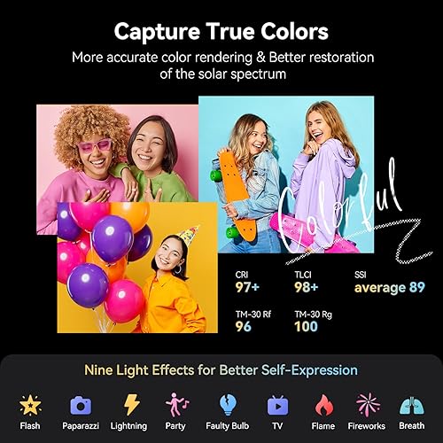 Miniatura 6 de SmallRig RC 60B COB Video Light, 49Wh Battery 45min Runtime, 63W 11200lux CRI 97+ Bicolor LED Video Light, Portable Palm-Sized Continuous Output 60B