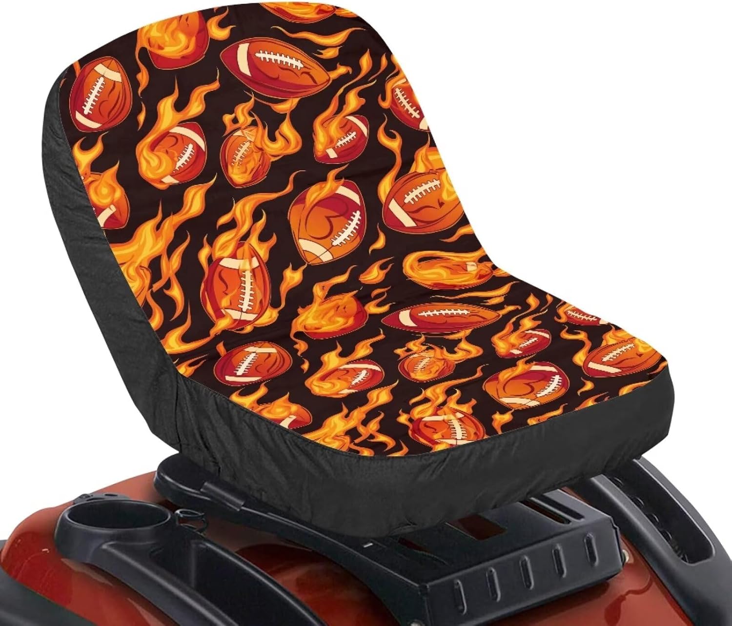 Fire Rugby Seat Cover,Horse American Flag Print Tractors Seat Cushion Riding Waterproof Heavy Duty Tractor Accessories for Agricultural and Industrial Vehicle