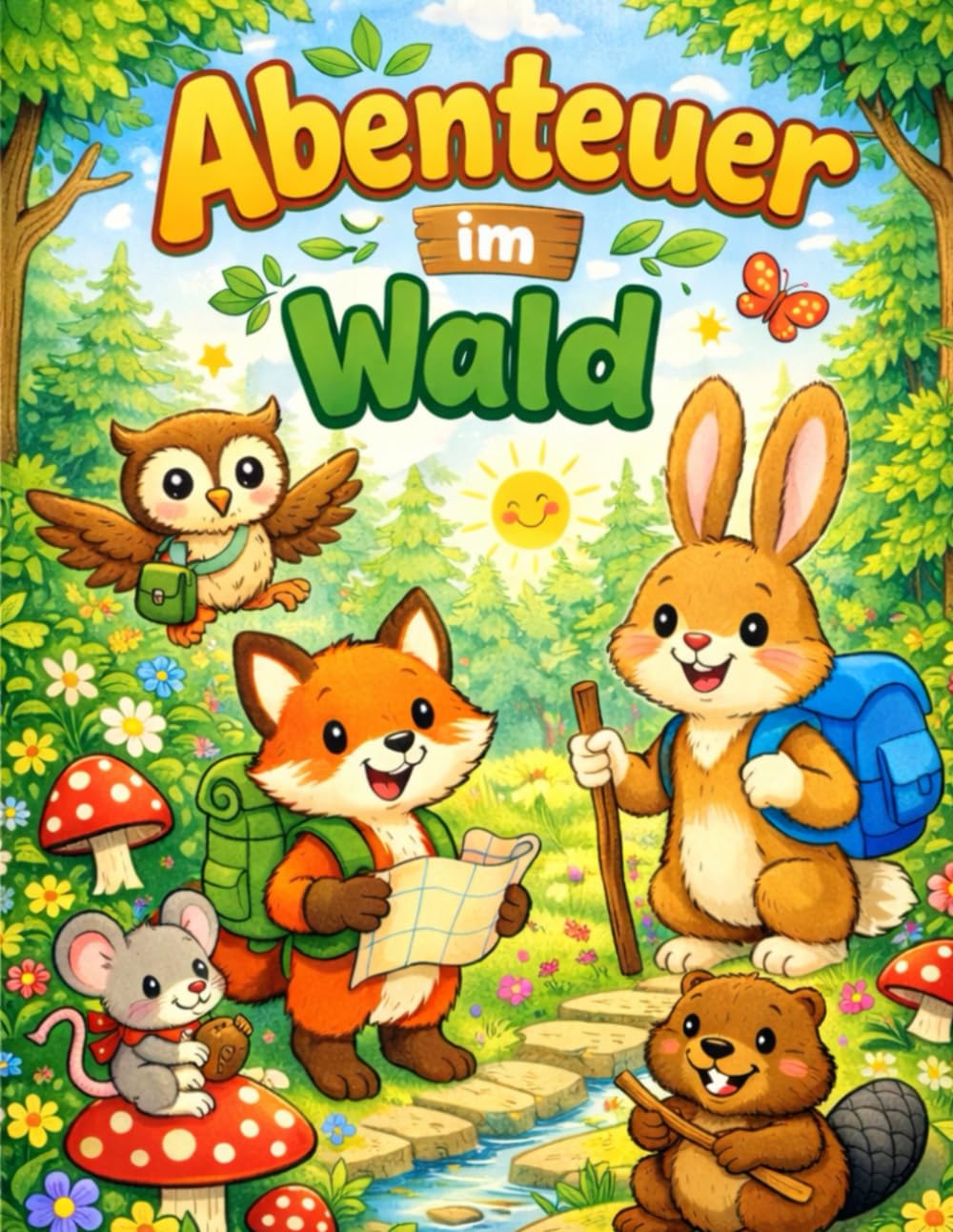 Malbuch für Kinder von 4-8 Jahren: Abenteuer im Wald Kindermalbuch heimische Tier (Malbücher für Kinder 4 - 8 Jahre)