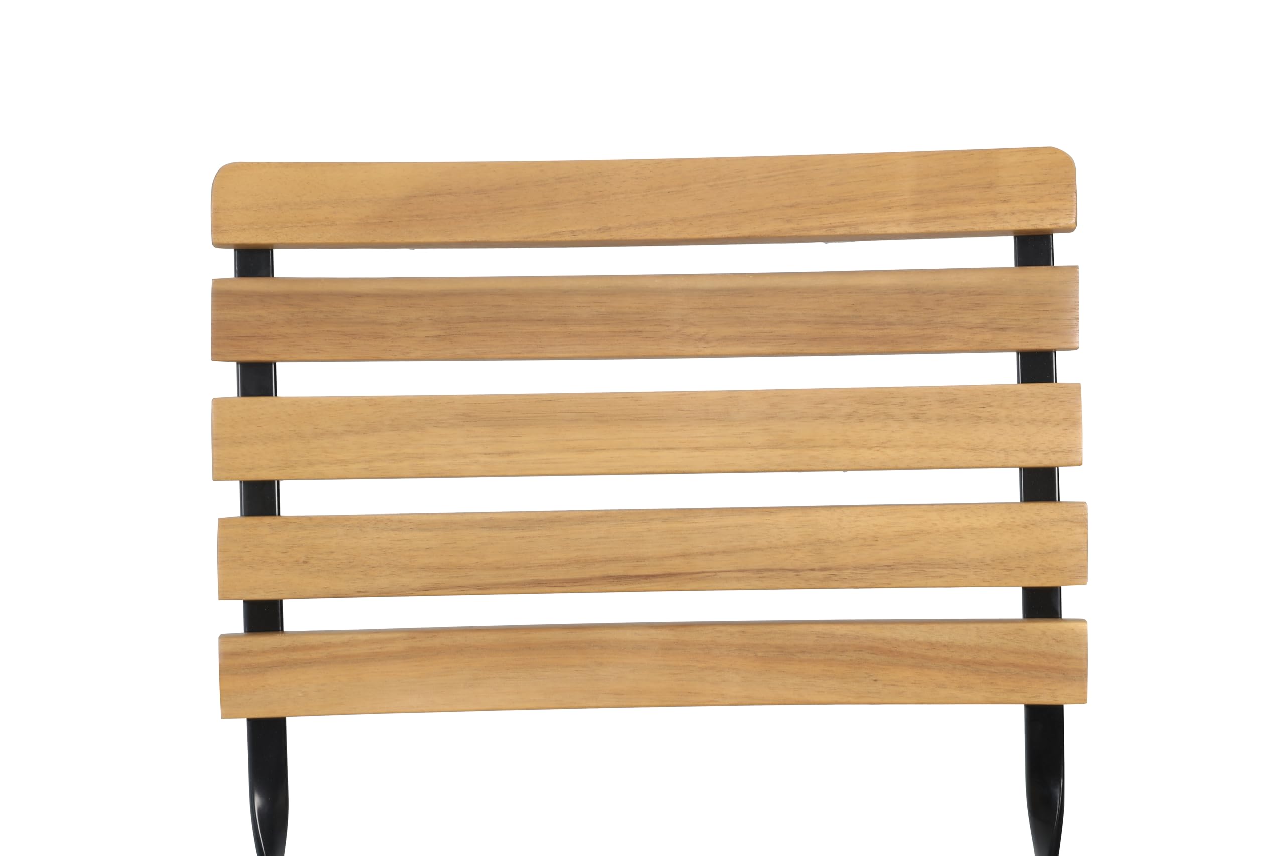 METRO Professional Sedia da Esterno Pieghevole Baviera, Acciaio/Legno di Acacia, Set di 2 Sedie, Ideale per Ristorante e Giardino, Marrone/Nero