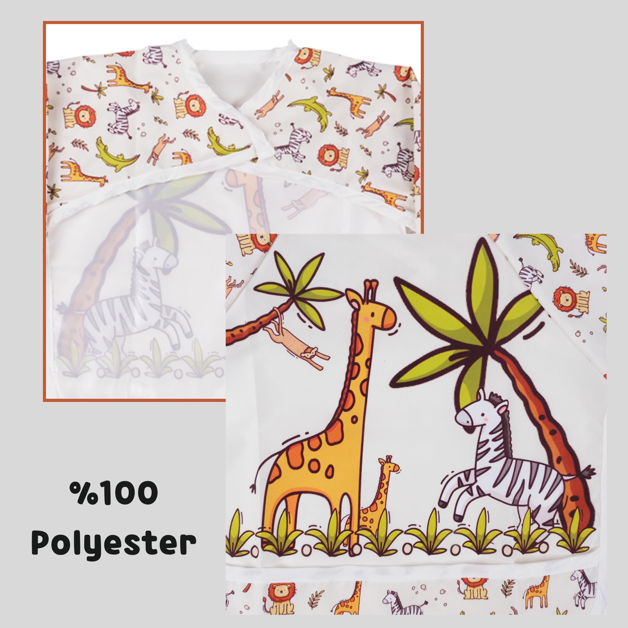 Baby Bibs for Feeding - Waterproof, Soft, Adjustable - Easy to Clean, Lightweight, Comfortable for Infants and Babies (1, Giraffe) - Image 2
