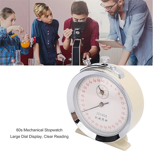 Miniatura 4 de Mechanical Stopwatch, Round Dial 0.2s 60 Second Sports Count Timer for Physical Experiments Running Cycling J01205 Metal Plastic Acrylic 8.5 x 10cm