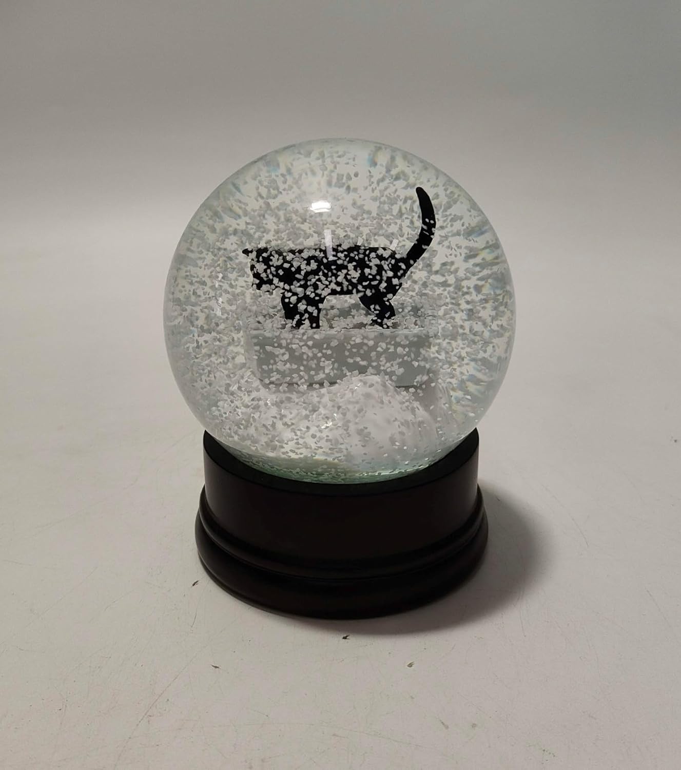 Cat Litter Snow Globe - Kitty Snow Globe - Gift for Cat Lovers, White Elephant, Christmas Idea - Black Cat - Funny - Kitten