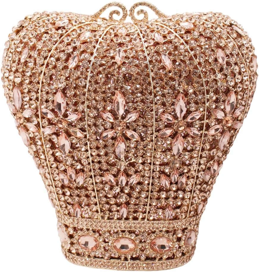 Women Rhinestone Luxury Crown Clutch Elegant Retro Royal Decoration Handbag Novel Design Shoulder Evening Bag