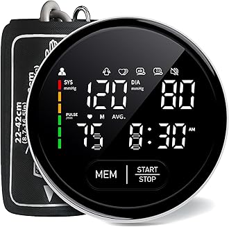 Blood Pressure Monitor Upper Arm Automatic Monitors for Home Use Adjustable 8.7"-16.5" Cuff Voice Broadcast Large Backlit Display 240 Sets Memory with Storage Bag