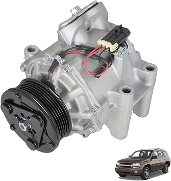 A/C Compressor Replacement for 2002-2009 Trailblazer/Envoy 2005-2009 9-7x 2002-2008 Ascender 2004-2007 Rainier 2002-2006 Trailblazer EXT/Envoy XL 2004 Envoy XUV 2002-2004 Bravada 4910AC