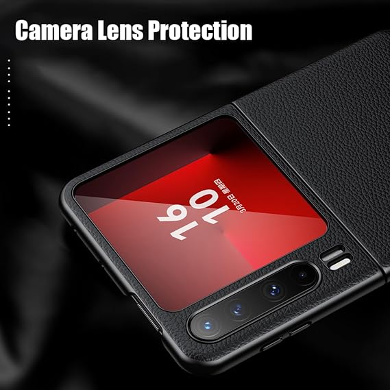 Ultrathin Case for Huawei Pura X, Full-Grain Leather Phone Case Camera Protection Retro Business Cover,Black,Pura X