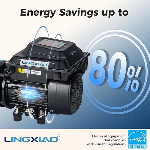 Miniatura 3 de Bomba de piscina de velocidad variable sobre el suelo 1HP, 115 V Energy Star Bomba de piscina sobre el suelo con cesta de filtro, 5230 GPH, bajo