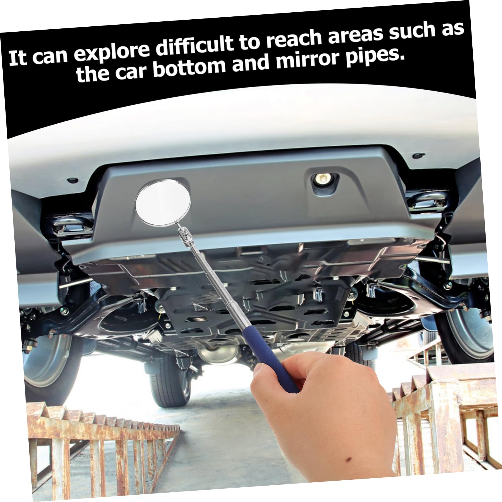 Beatifufu 3pcs Telescoping Inspection Mirror Extendable Handle for Automotive Maintenance Versatile Mechanic Tool for Accessing Hard Reach Areas