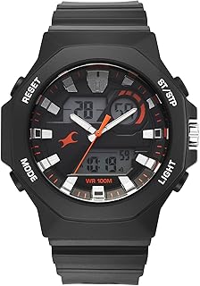 Fastrack Streetstyle 4 Quartz Black Round Dial Men's Watch | PU (Polyether) Strap Material | Watches for Man Analog - 38171PP01