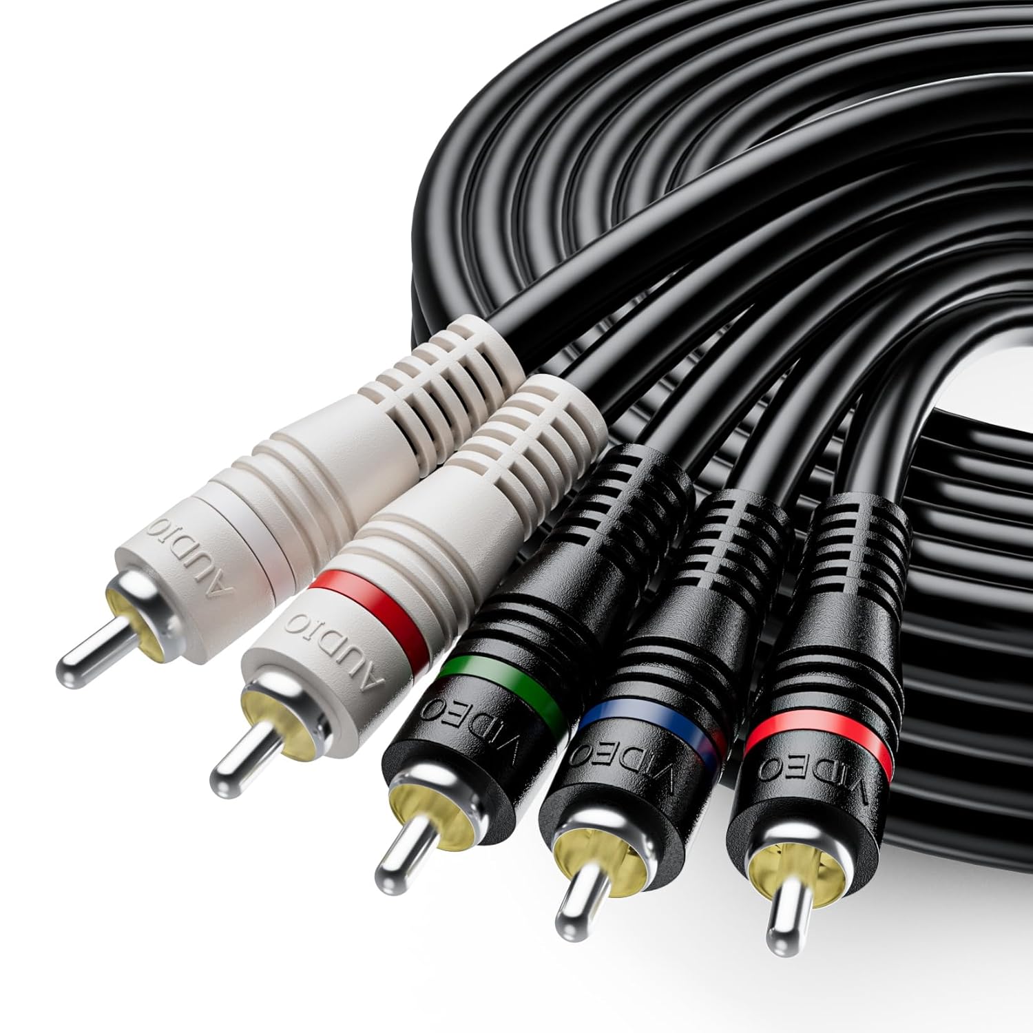 5-RCA Male Component Video/Audio Cable 6FT, Supports 1080i, RGB Component YPbPr Cable with Audio for DVD, STB, TV Box, HDTV, Camcorder, Projector