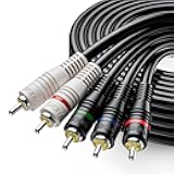 LUKFOCAB 5-RCA Male Component Video/Audio Cable 6FT, Supports 1080i, RGB Component YPbPr Cable with Audio for DVD, STB, TV Box, HDTV, Camcorder, Projector