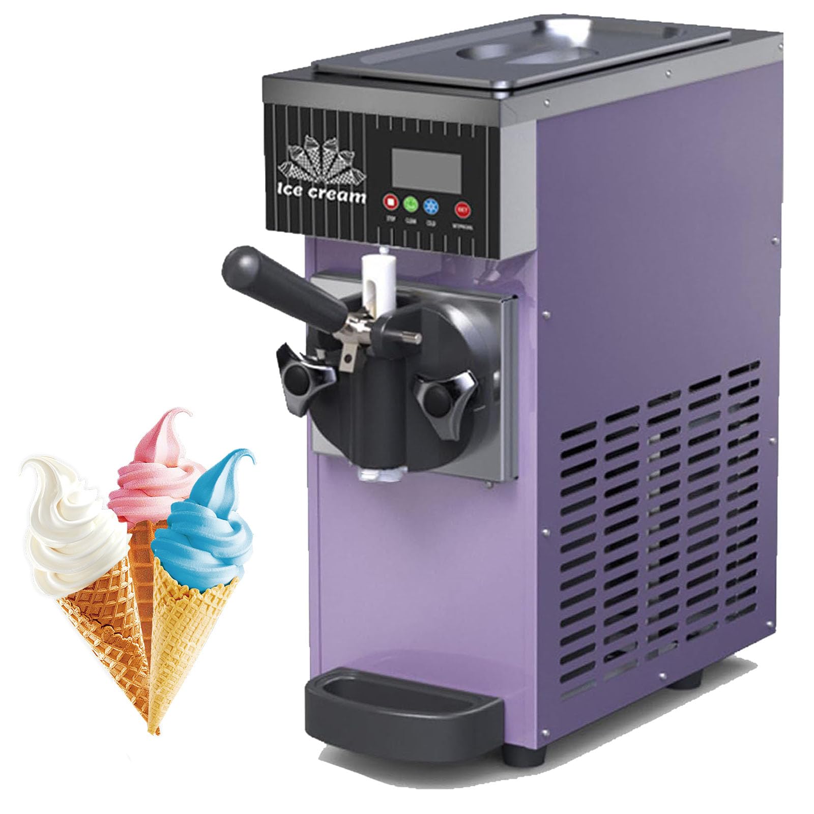 Macchina Automatica Per Dolci Da 450 W, Macchina Per Dessert Surgelati Da 2,5 Litri, Resa 4-5 Kg/h, Con Preraffreddamento, Pulizia Automatica, Pannello Lcd, Gelatiera Commerciale Purple
