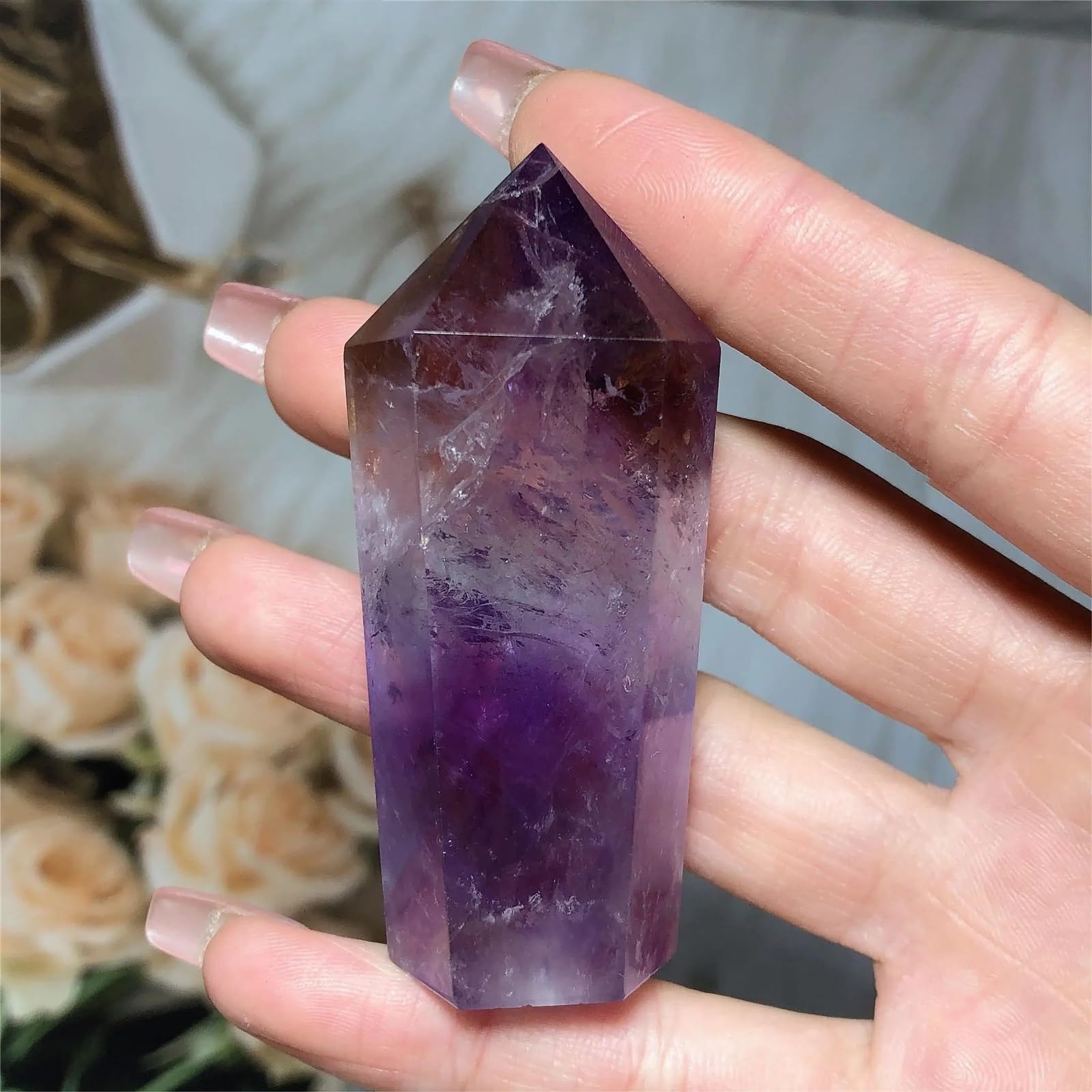 Amazon.co.jp: 天然石 天然水晶アメトリンタワーレインボーグリッター