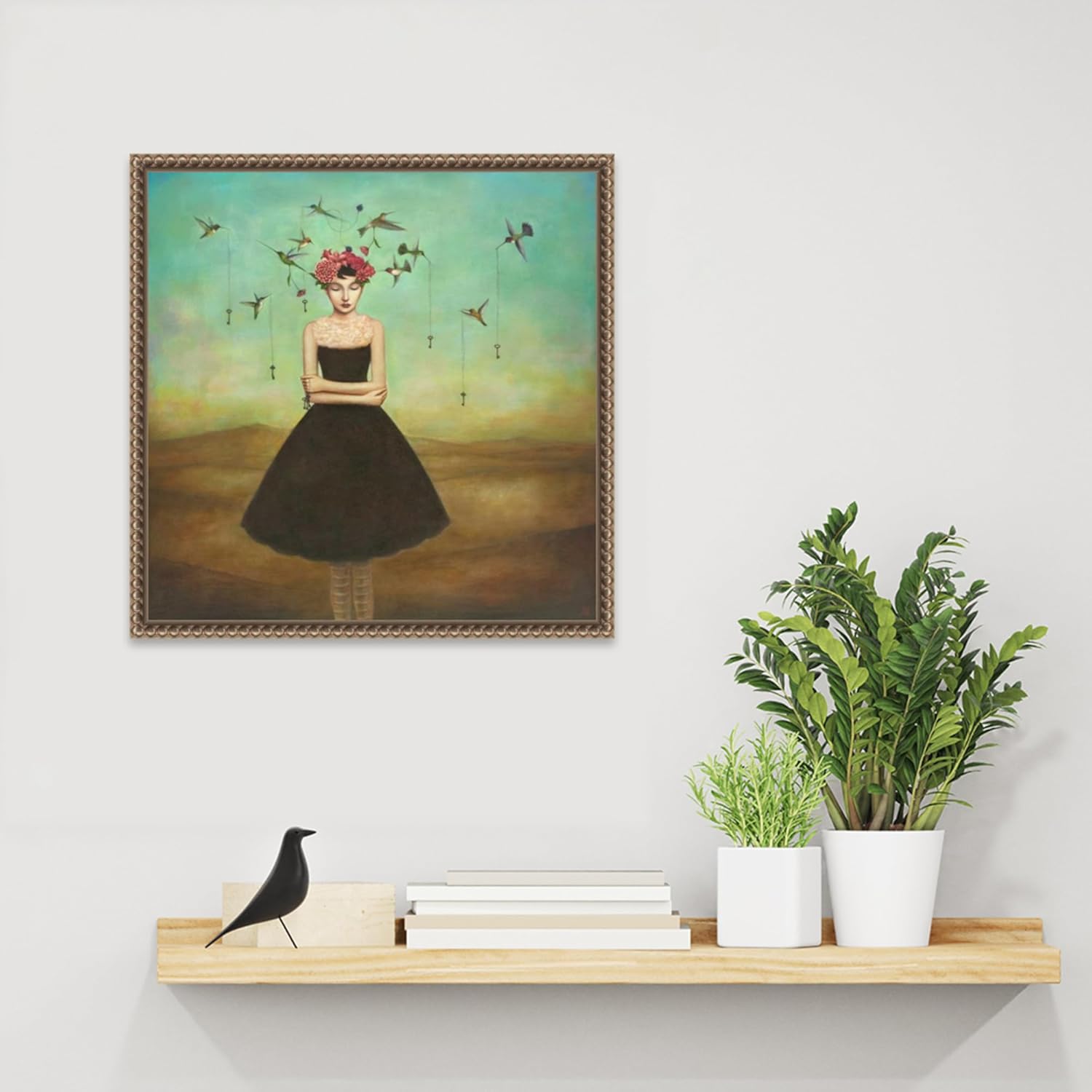 Amanti Art Framed Canvas Wall Art 16x16 Fair Trade Frame of Mind by Duy Huynh, Framed Wall Art Canvas, Abstract Artwork, Traditional Decor, Small Poster Painting for Living Room, Bedroom, Bathroom,