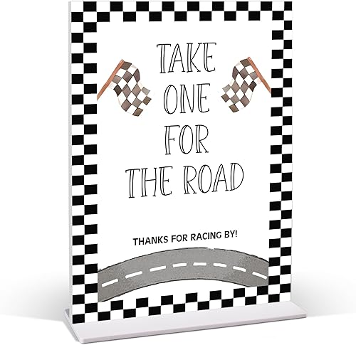 Miniatura 17 de Decoración de cumpleaños de coche de carreras, letrero de límite de velocidad 3, Fast One, decoración de fiesta de cumpleaños de auto de carreras