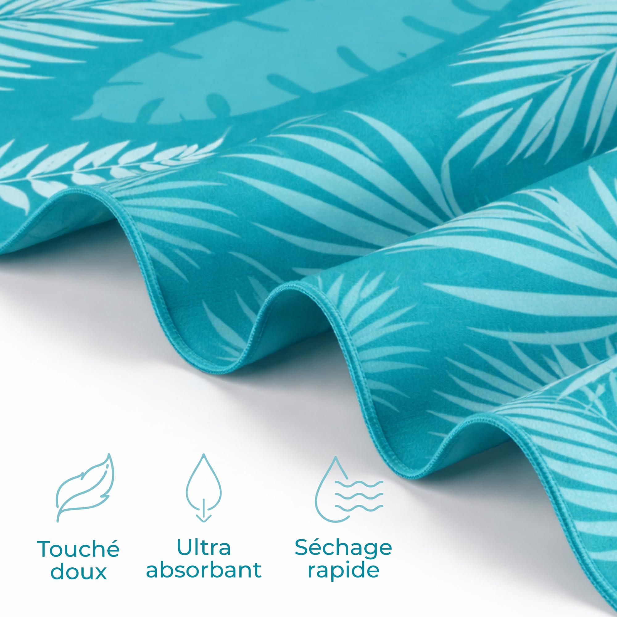 Bora Serviette de Plage 90x180 cm Microfibre Anti-Sable Séchage Rapide
