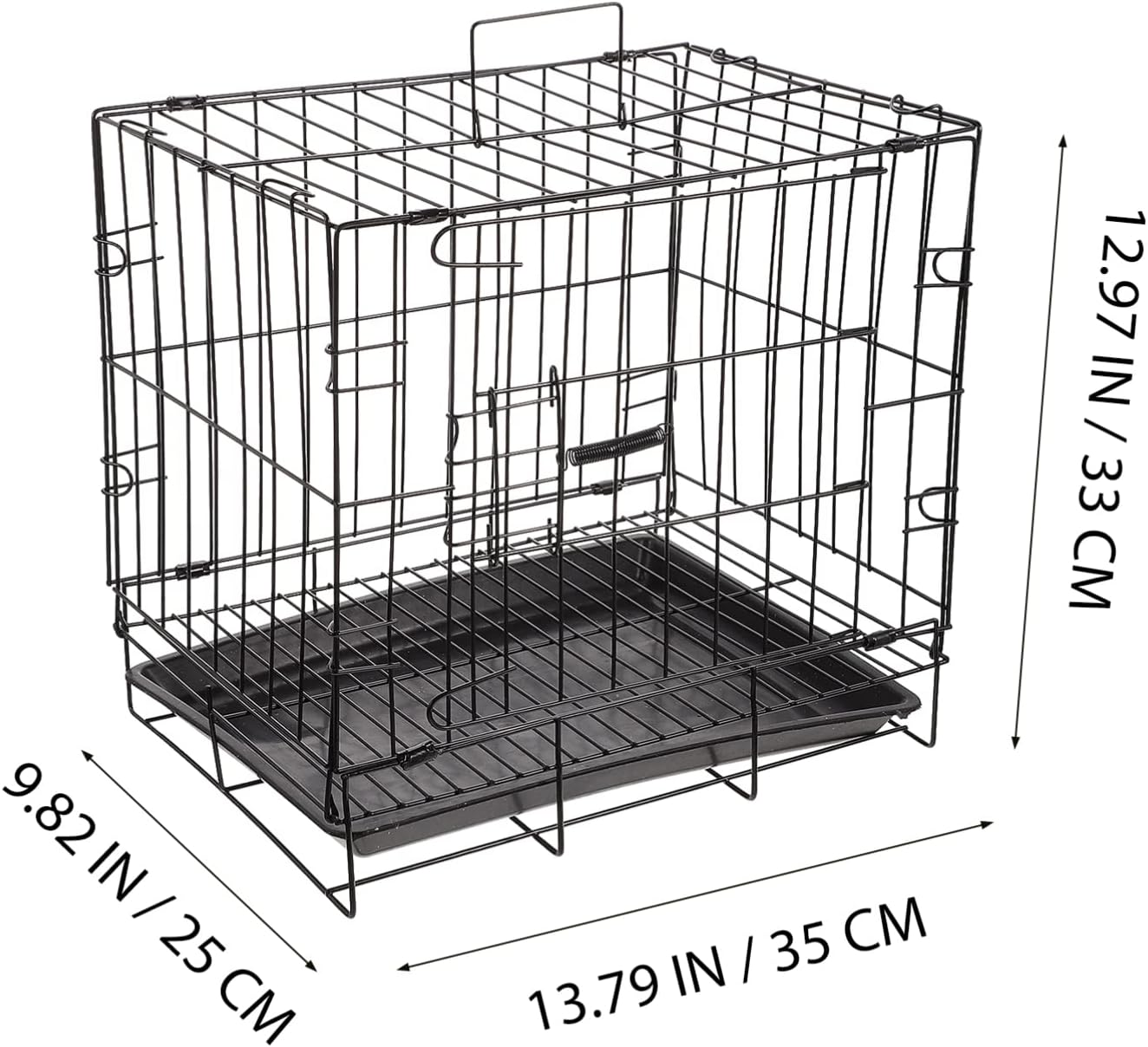 Yardwe Pet Crate Iron Wire Dog Kennel Cat Dog Shelter Folding Pet Cage Safe Easy Open Door Practical
