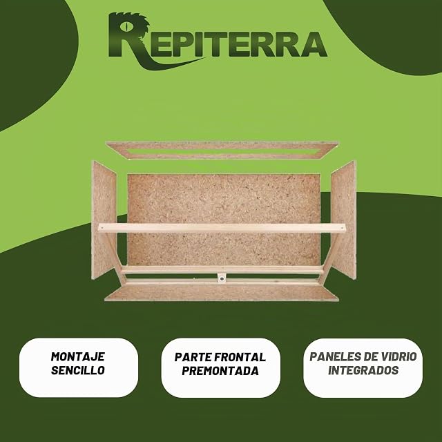 Foto 2 de 4 de Madera Terrario terrarios para Tortugas 100 x 60 x 60 cm Ventilación Encima