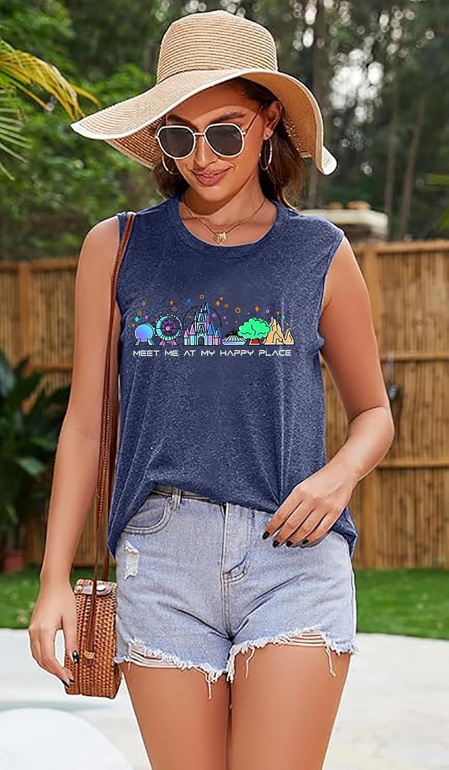 Magical Castle Tank Top Women Magic Kingdom Sleeveless Tee Shirts Cute Graphic Holiday Vest Summer Vacation Top - Image 4
