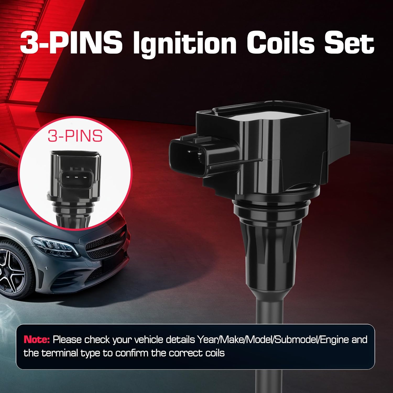 UF549 Ignition Coil Pack L4 1.6L 1.8L 2.5L for Nissan 2007-2019 Altima Cube Rogue Sentra Versa NV200 Pathfinder for Infiniti FX50 M56 QX60 QX70 2013 2014 2015 Replace C1696 22448JA00A 22448JA00C